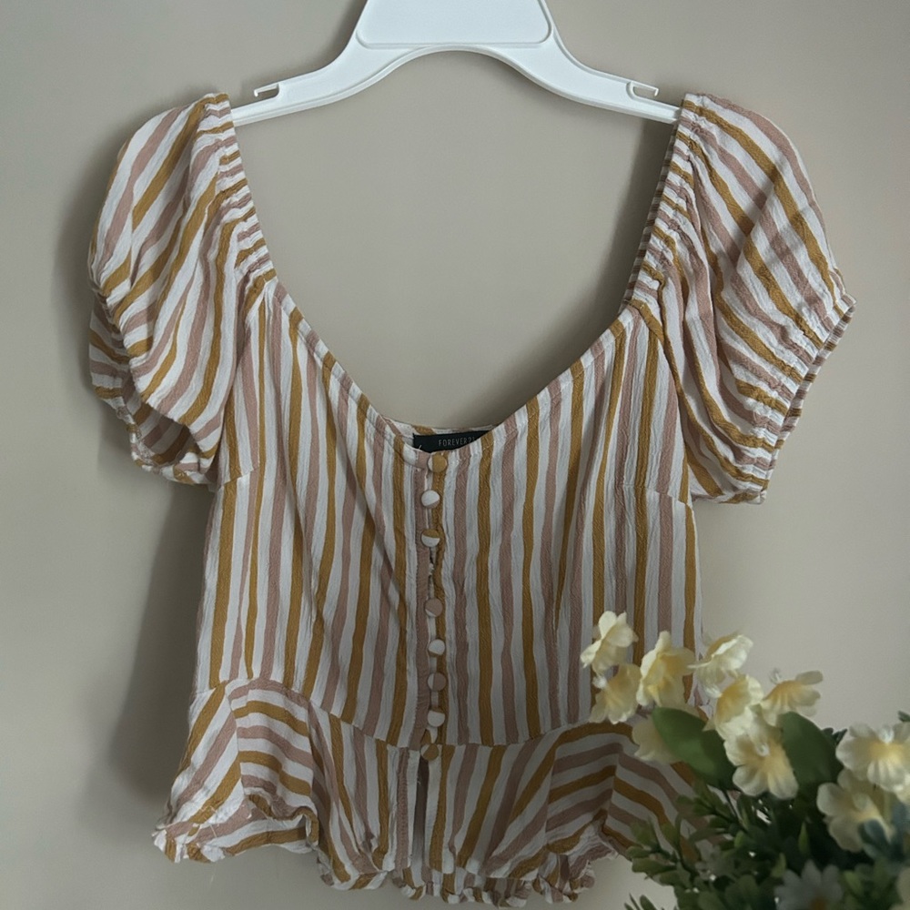 Yellow flowy blouse
